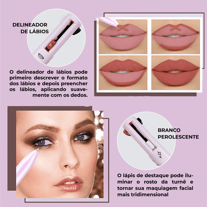 Caneta Maquiadora 4 em 1 - TiPaparico