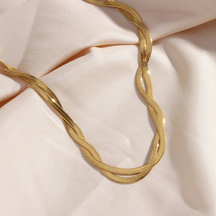 Conjunto Completo em Aço Cirúrgico 316L Banhado em Ouro 18K - Lines - TiPaparico