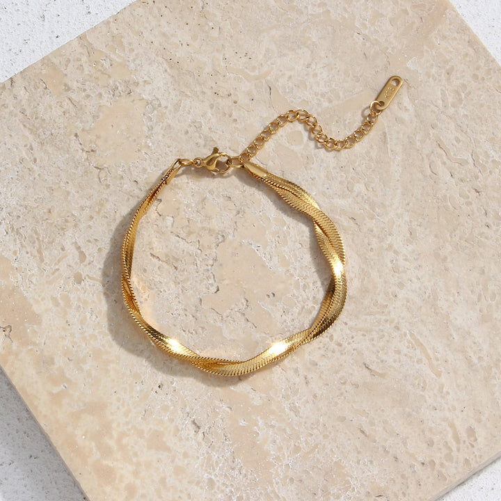 Conjunto Completo em Aço Cirúrgico 316L Banhado em Ouro 18K - Lines - TiPaparico