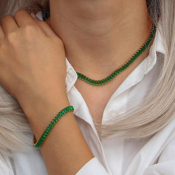 Conjunto Completo em Aço Cirúrgico 316L Banhado em Ouro 18K - Atlant - TiPaparico