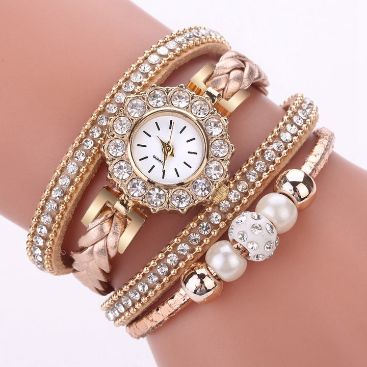 Relógio com Pulseira Quadrupla Cravejado - Luxury - TiPaparico
