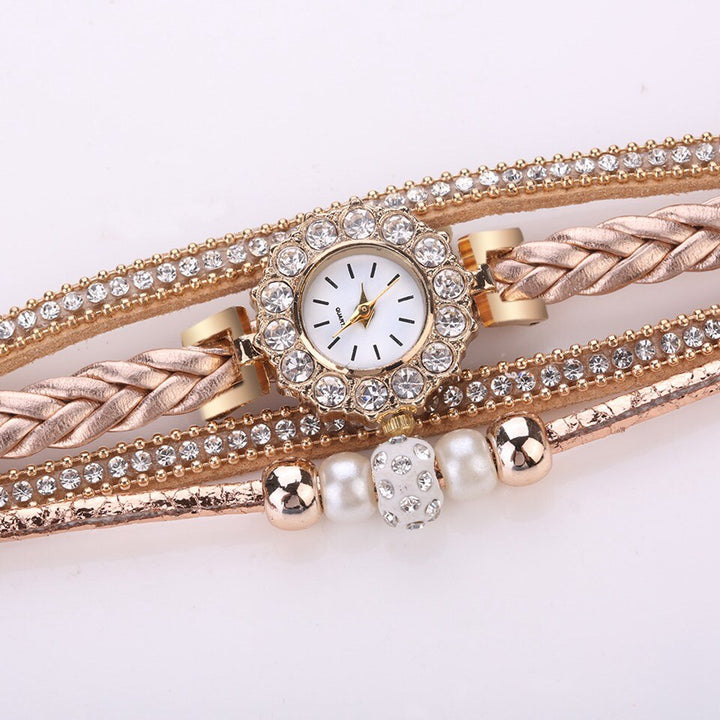 Relógio com Pulseira Quadrupla Cravejado - Luxury - TiPaparico