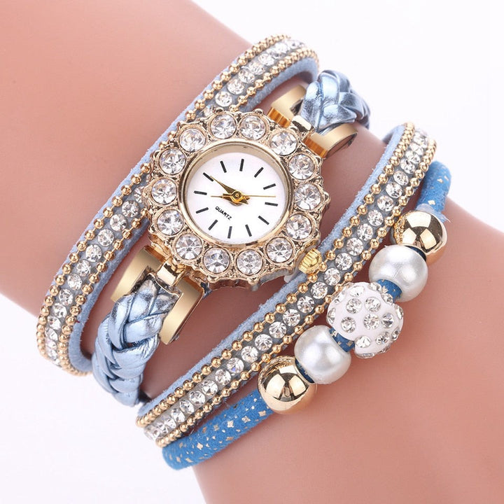 Relógio com Pulseira Quadrupla Cravejado - Luxury - TiPaparico
