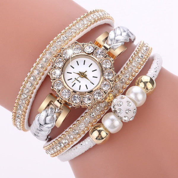 Relógio com Pulseira Quadrupla Cravejado - Luxury - TiPaparico