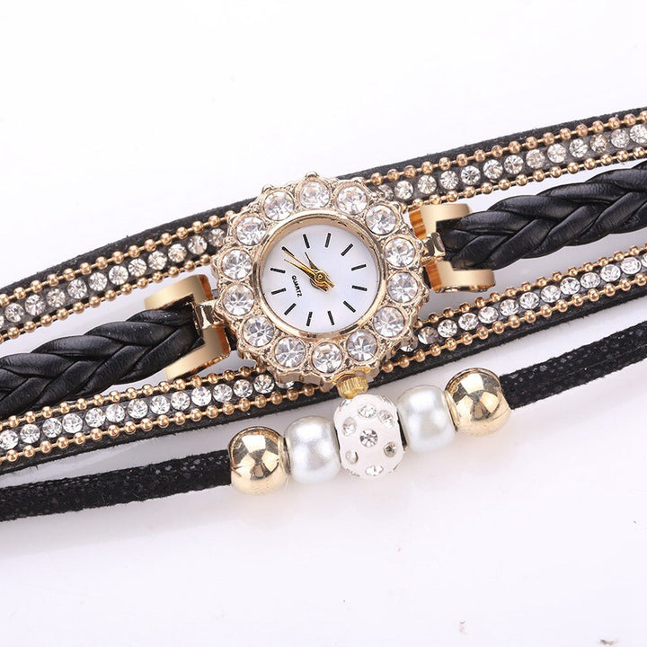 Relógio com Pulseira Quadrupla Cravejado - Luxury - TiPaparico