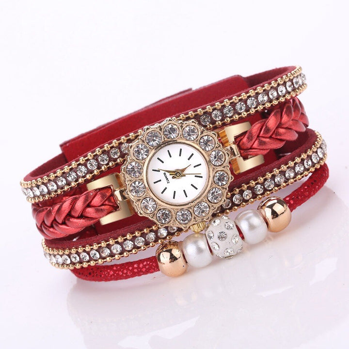 Relógio com Pulseira Quadrupla Cravejado - Luxury - TiPaparico