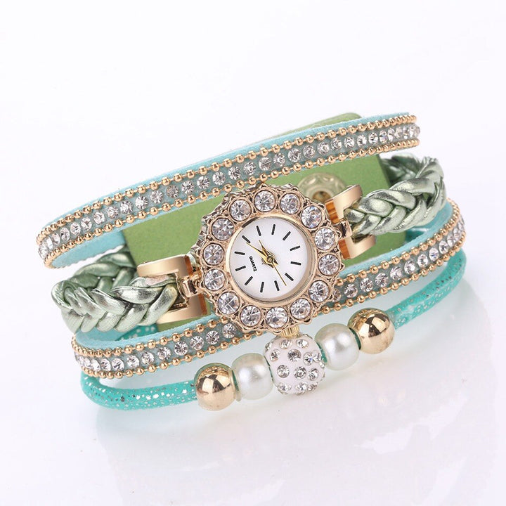 Relógio com Pulseira Quadrupla Cravejado - Luxury - TiPaparico