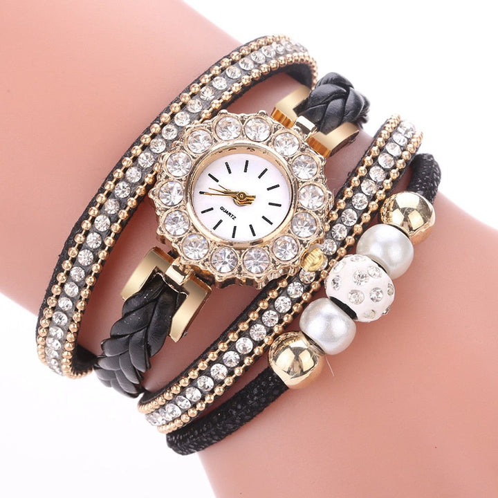 Relógio com Pulseira Quadrupla Cravejado - Luxury - TiPaparico