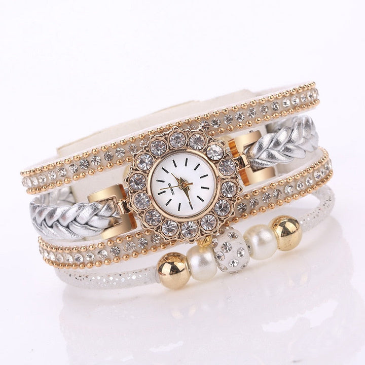Relógio com Pulseira Quadrupla Cravejado - Luxury - TiPaparico