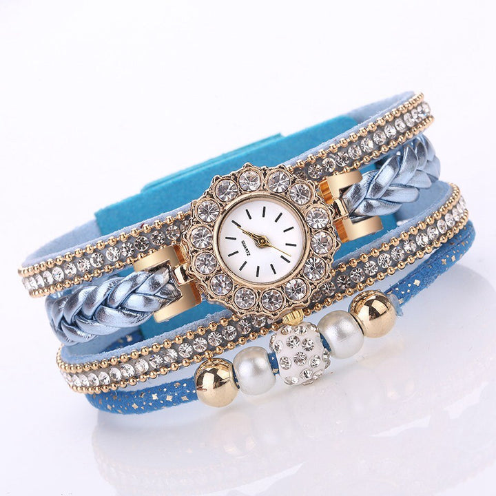Relógio com Pulseira Quadrupla Cravejado - Luxury - TiPaparico