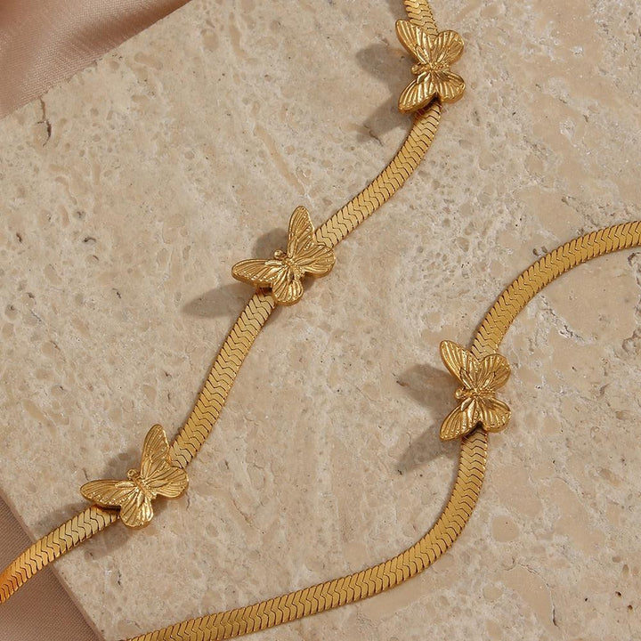 Conjunto Completo em Aço Cirúrgico 316L Banhado em Ouro 18K - Colombian - TiPaparico