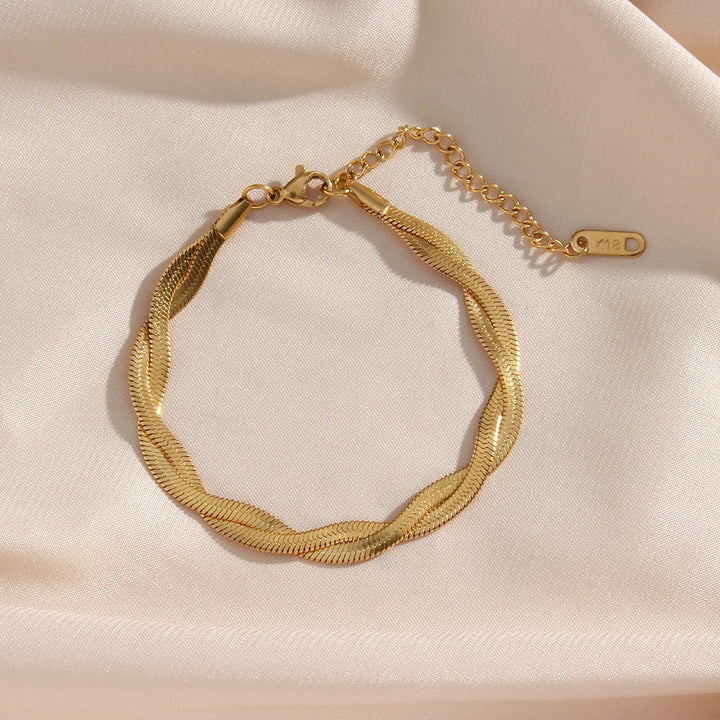 Conjunto Completo em Aço Cirúrgico 316L Banhado em Ouro 18K - Lines - TiPaparico
