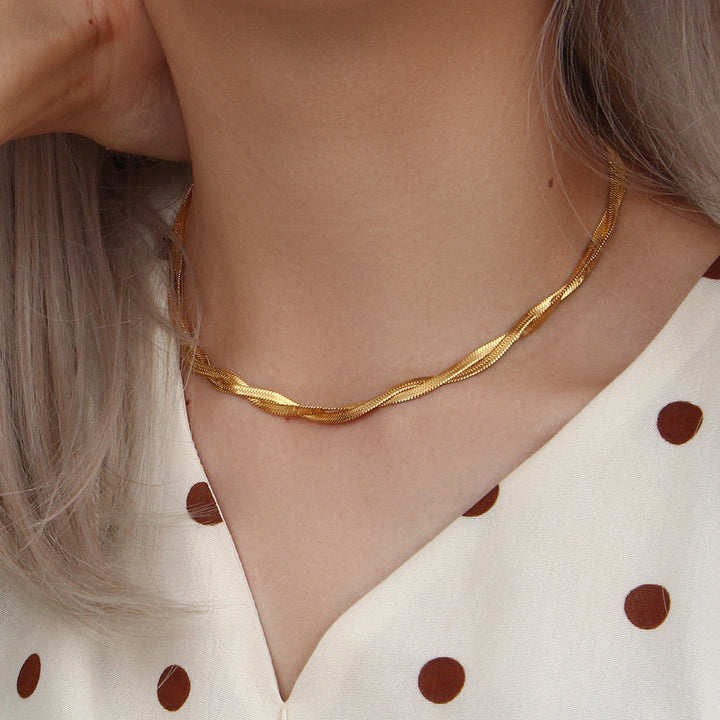 Conjunto Completo em Aço Cirúrgico 316L Banhado em Ouro 18K - Lines - TiPaparico