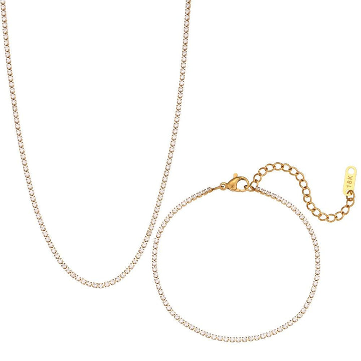 Conjunto Completo em Aço Cirúrgico 316L Banhado em Ouro 18K - Mexican - TiPaparico