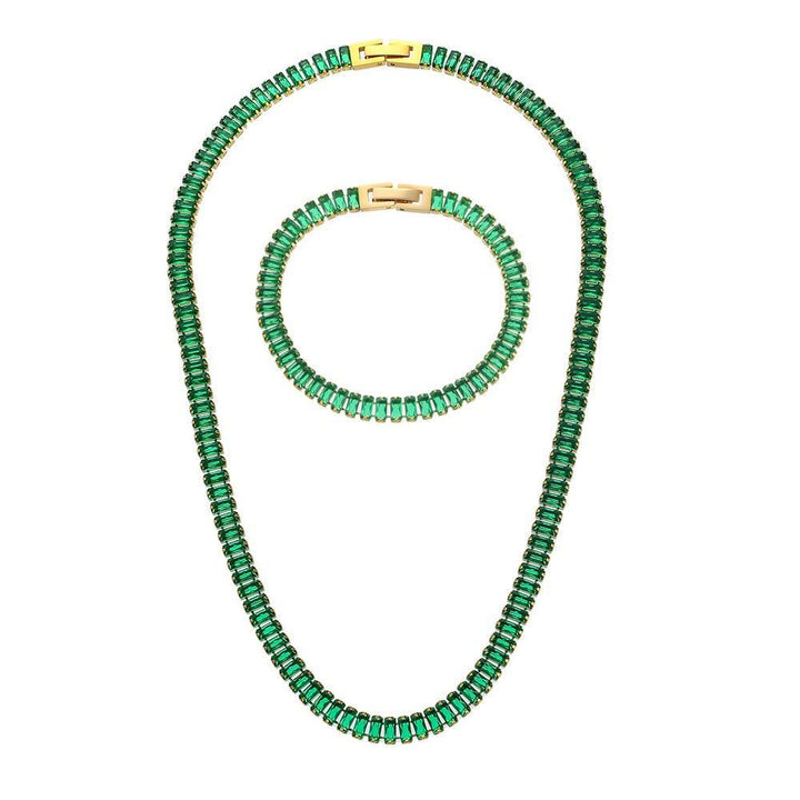 Conjunto Completo em Aço Cirúrgico 316L Banhado em Ouro 18K - Atlant - TiPaparico