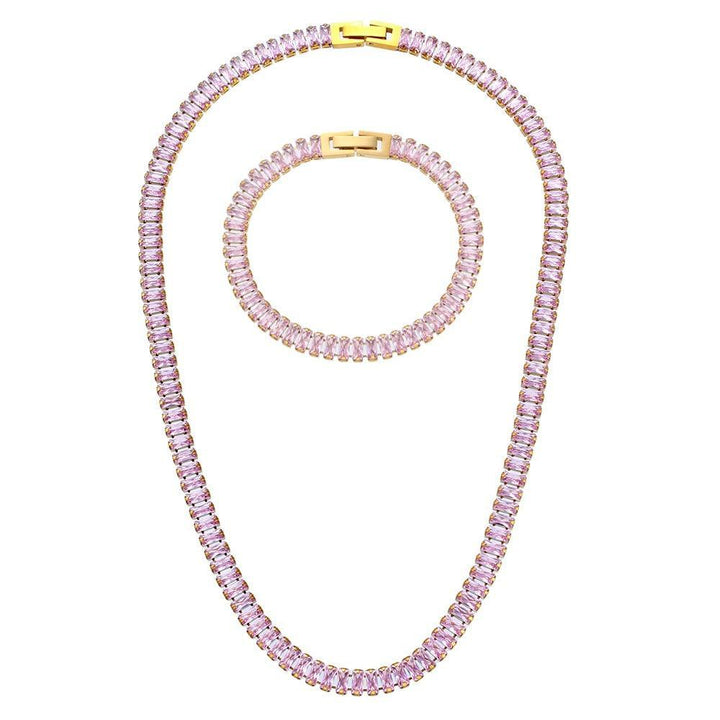 Conjunto Completo em Aço Cirúrgico 316L Banhado em Ouro 18K - Atlant - TiPaparico